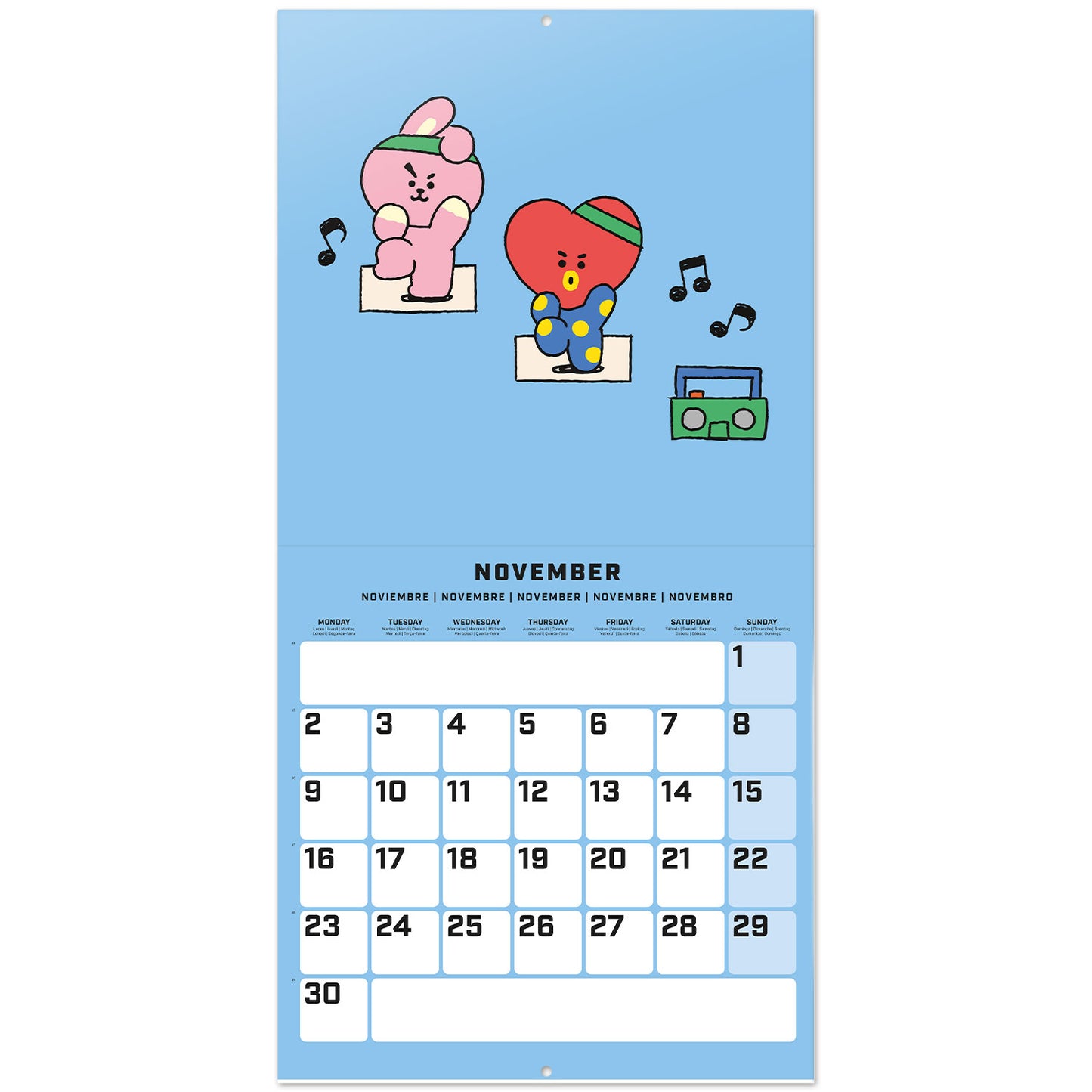 Calendário de Parede BT21 Oficial
